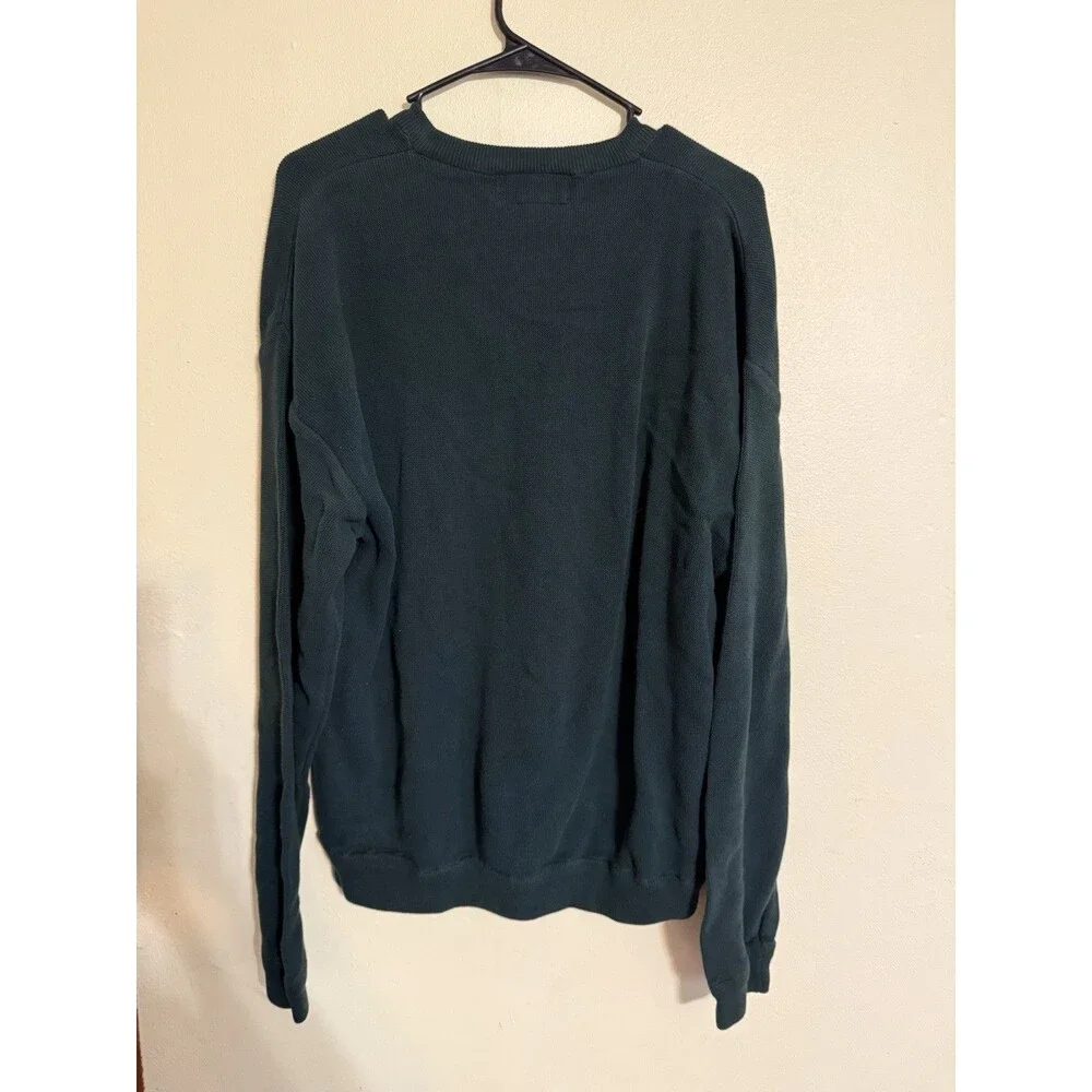 Vintage The Greenbrier by Izod Club V-Neck Sweater XL Forest Green Cotton 90s
